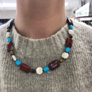 Multi Colored Genuine Stone Necklace